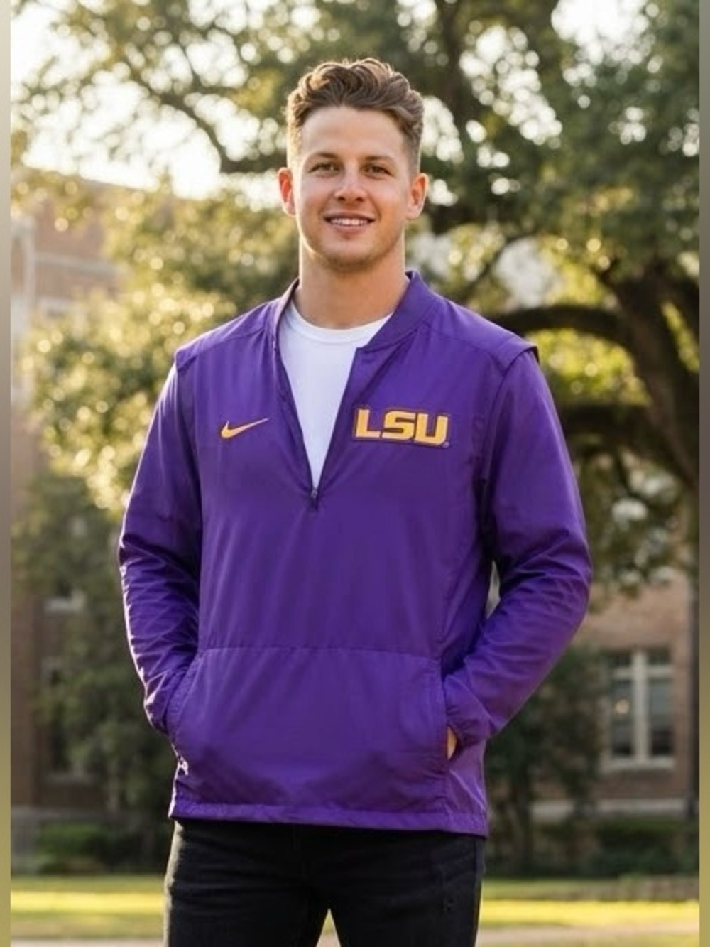 Nike LSU Tigers Purple Dri-FIT Quarter Zip Jacket Windbreaker Size XL